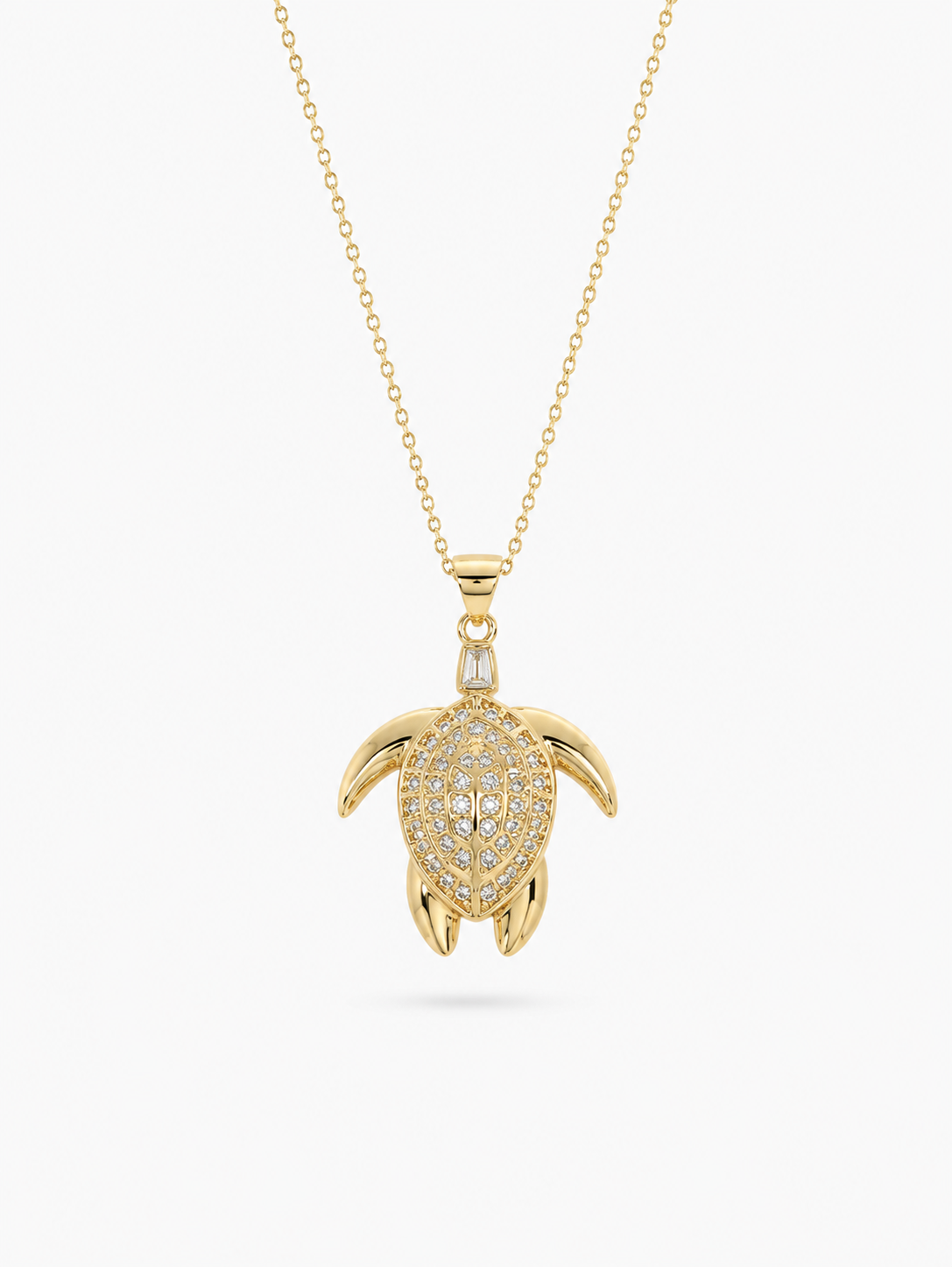 Golden Kette Schildkröte mit Kristalle
