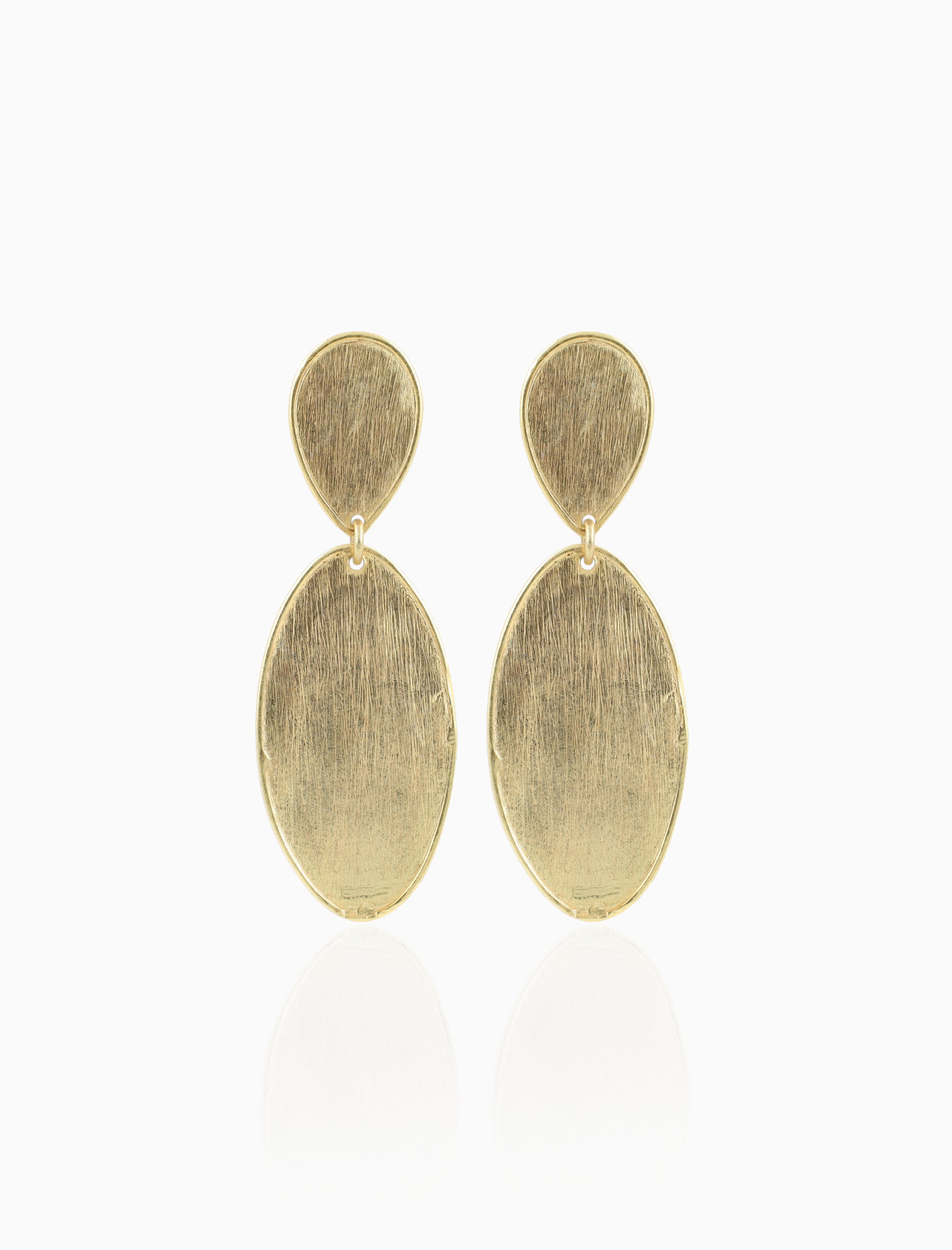 Gold Earrings Charity Stone Shape Oval Double