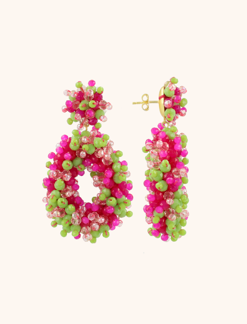 Fuchsia-Limetten-Ohrringe Dolly Hoop