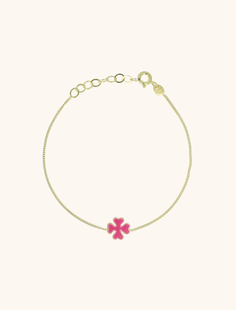 Symbol bracelet Clover Enamel fuchsia