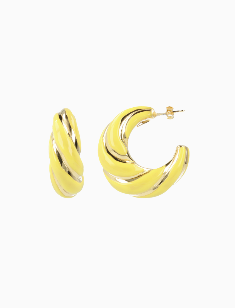 Classic oorbellen twist creool M Geel