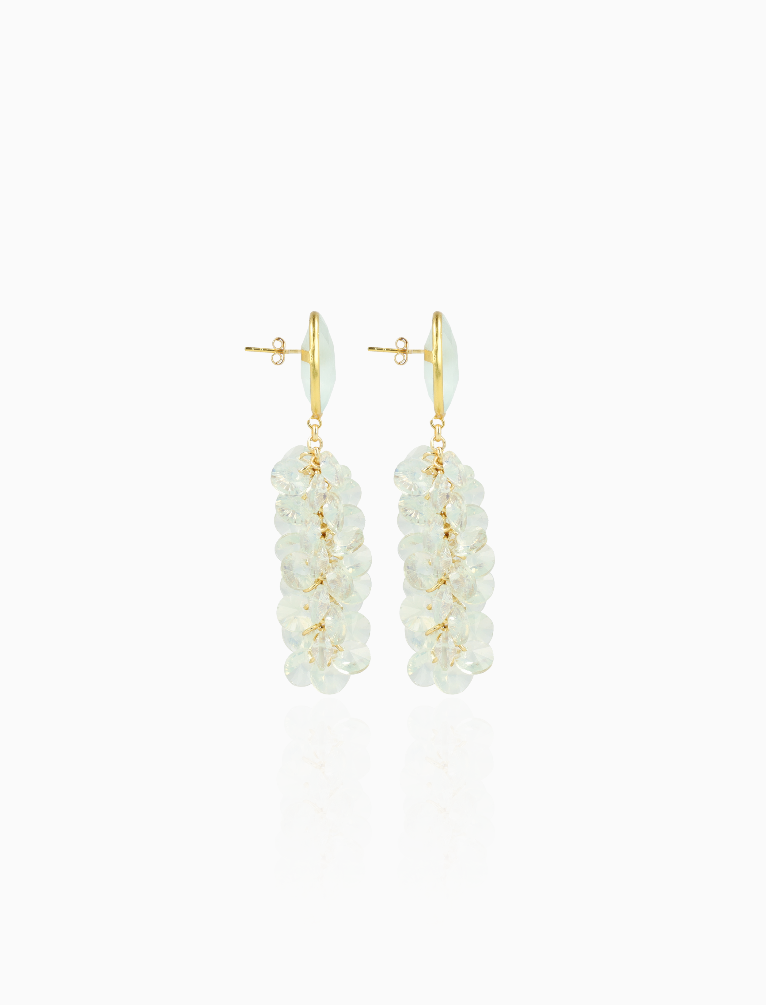 Light Aqua Oorbellen Lonneke Cluster Sequins