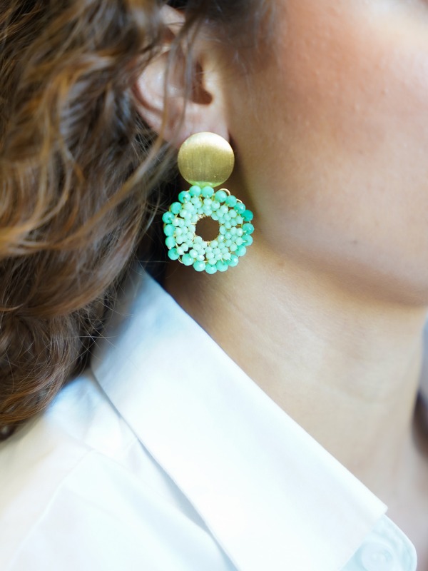 Light turquoise earrings poppy Round S