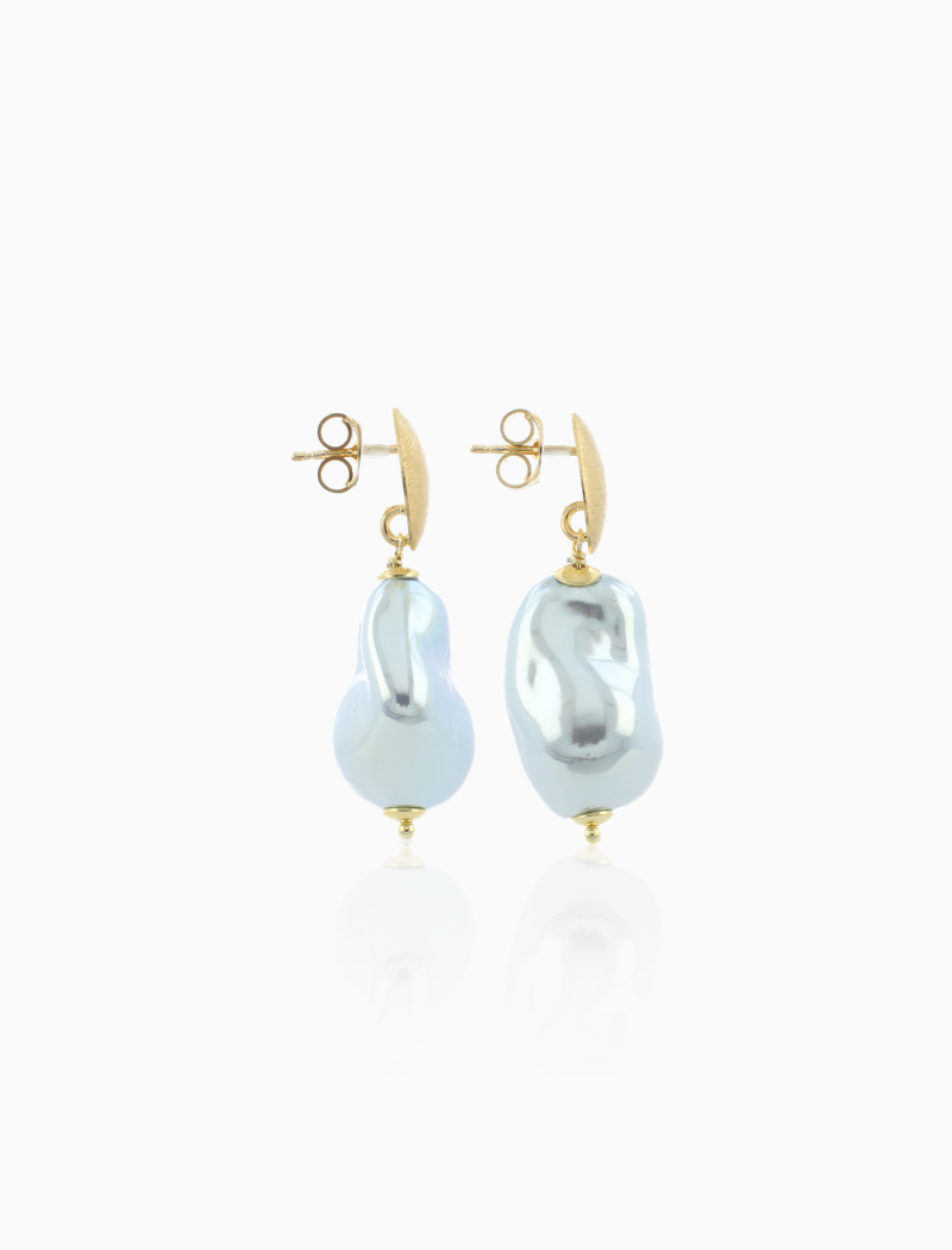 Soft Blue Earrings Crystal Pearl Look S