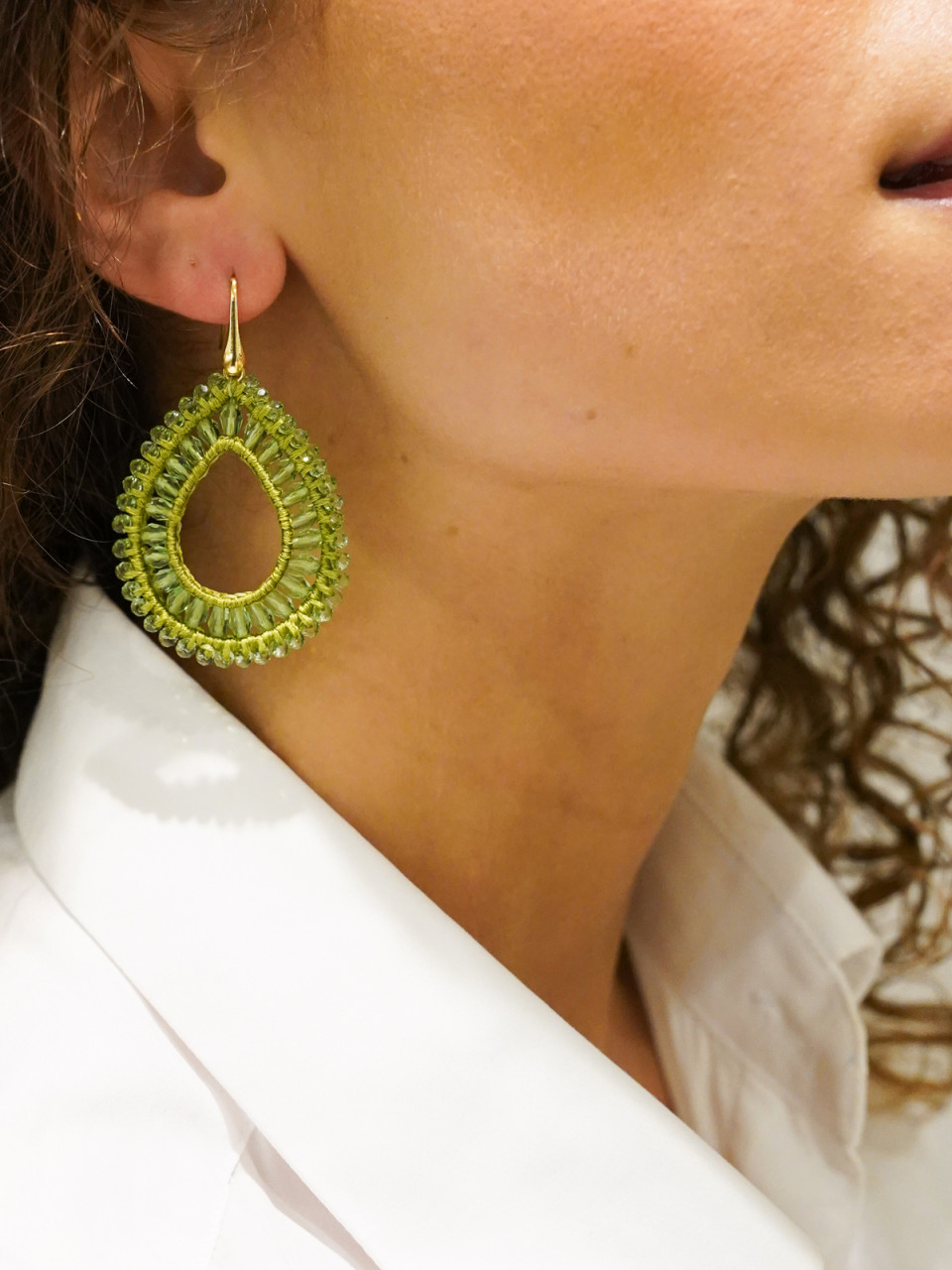 Groene Oorbellen Silk Drop L
