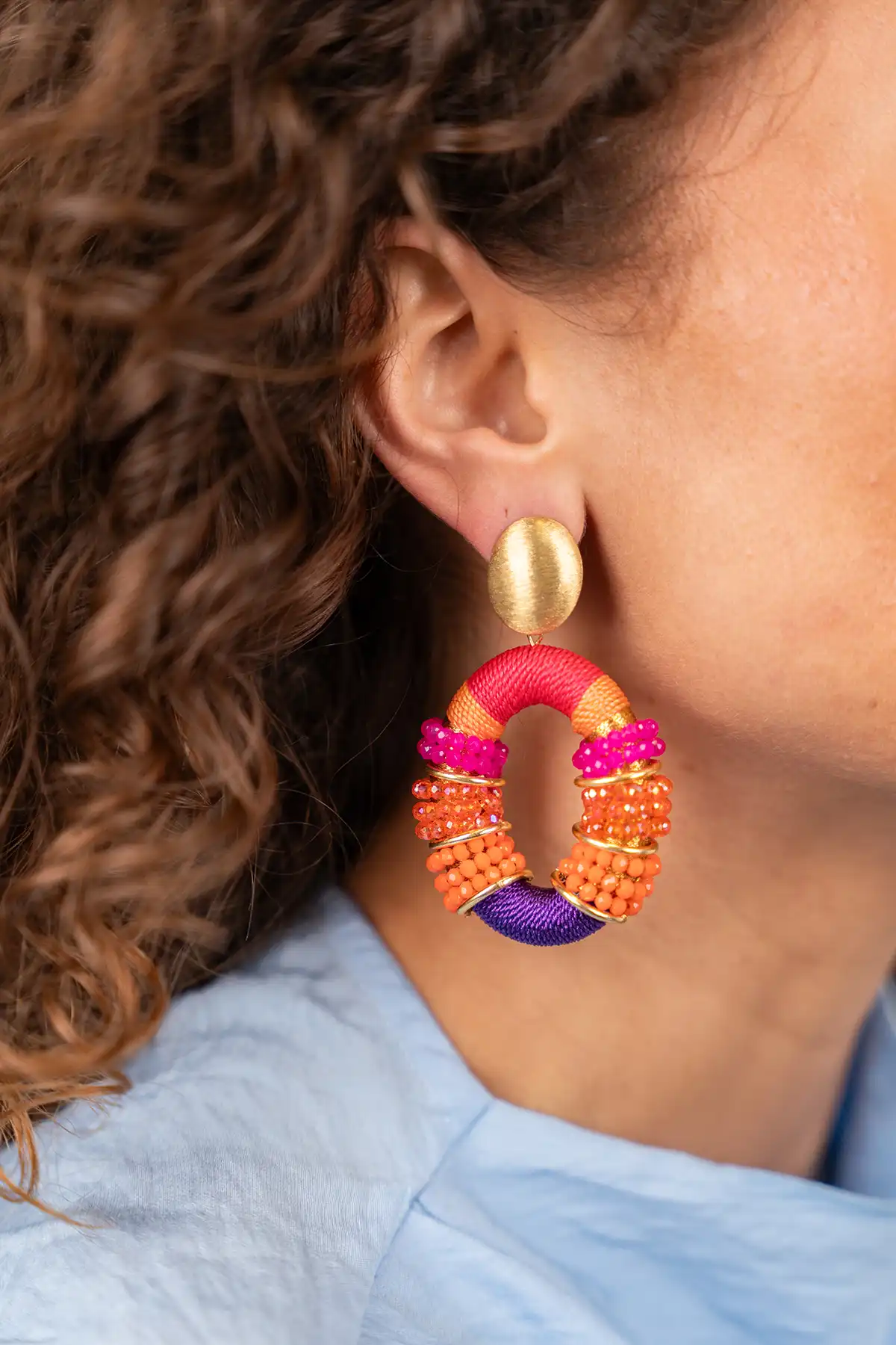 Fuchsia Oorbellen Elle Combi Oval Deluxe Llott-theme.productDescriptionPage.SEO.byTheBrand