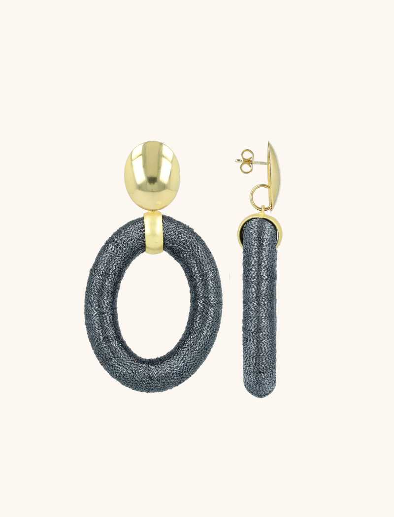 Petrol Earrings Faye Oval L