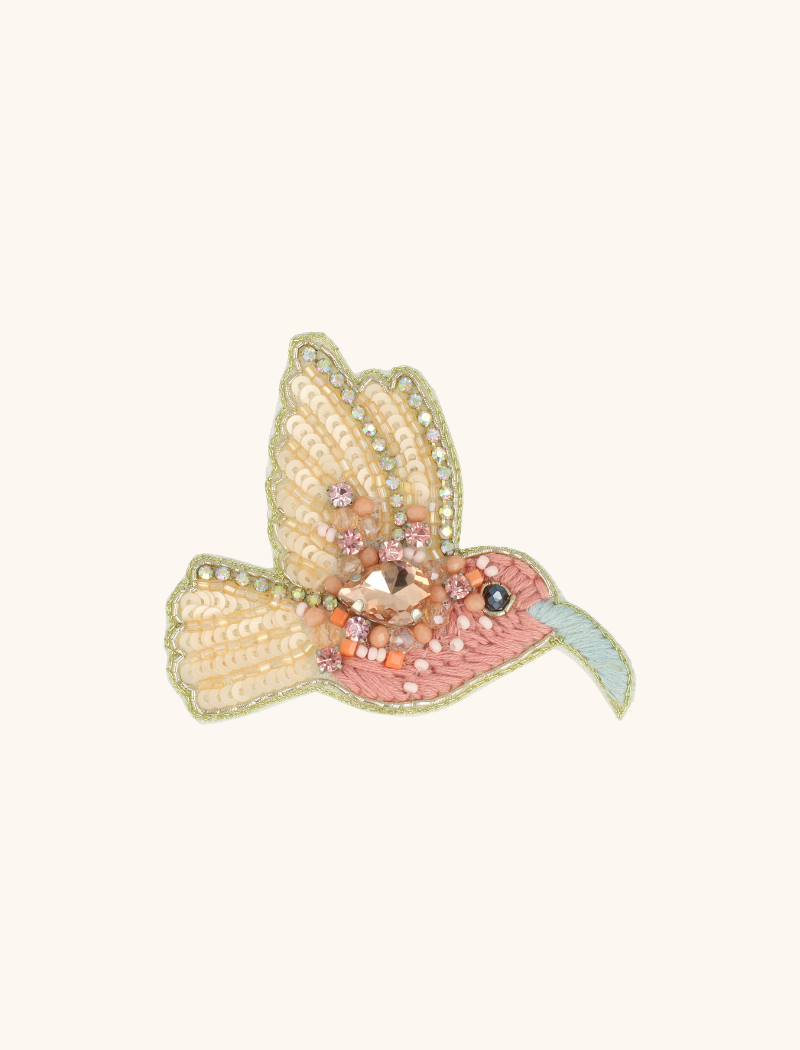 Broche Bird L - Crystal Pink