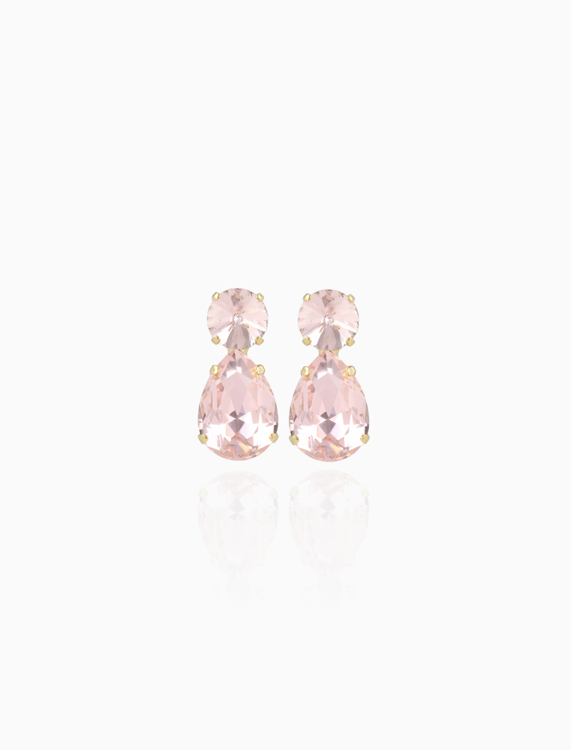 Roze Oorbellen Drop with Earstud M Barbara