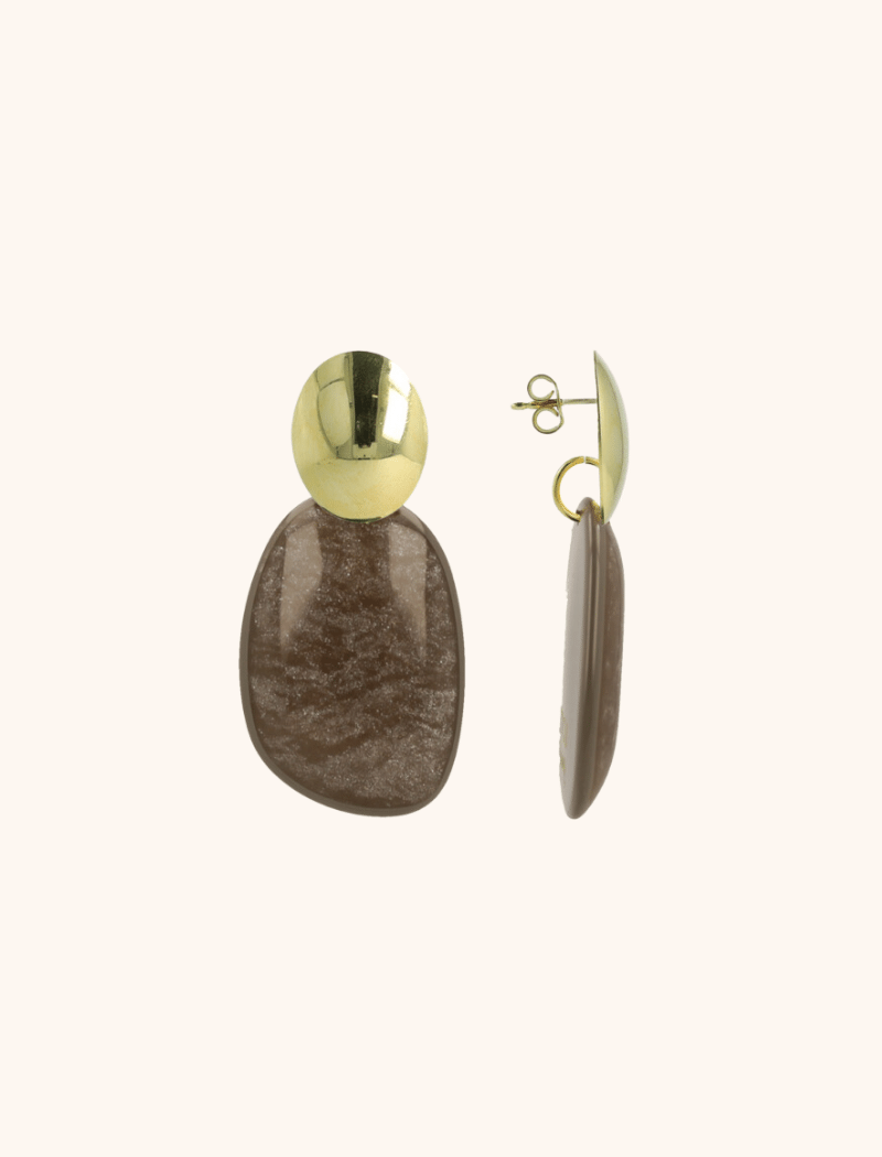 Grey Earrings Little Sara Asymmetric Oval S