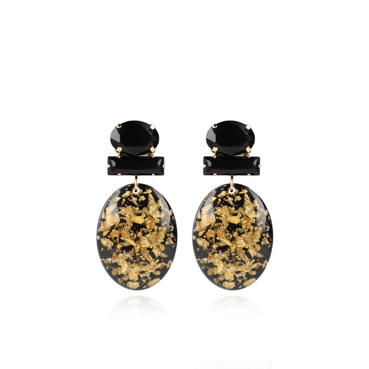  Flakes earrings Sirius oval Strass