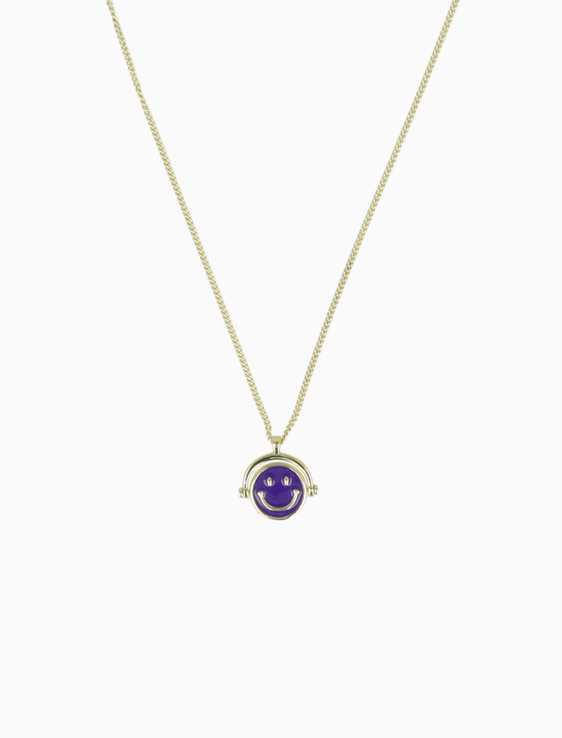 Classic necklace smiley purple