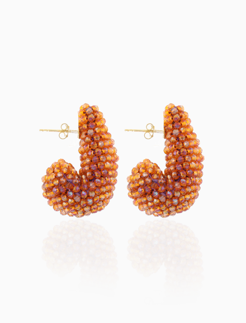 Orange Earrings Nadine Teardrop Creole M