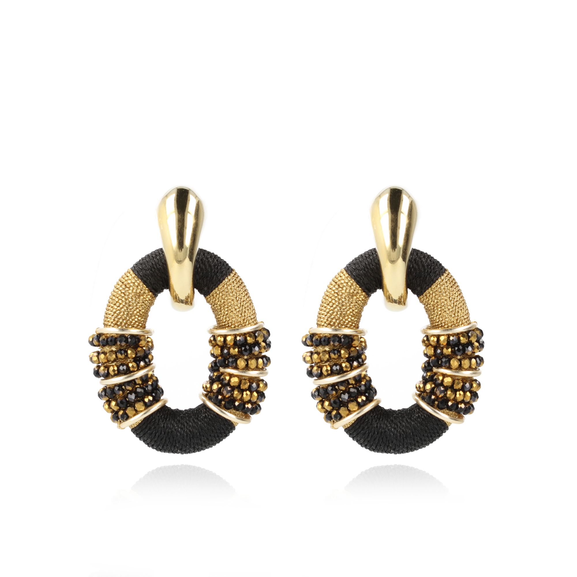 Gold-Coloured Earrings Elle Combi Oval L Deluxe