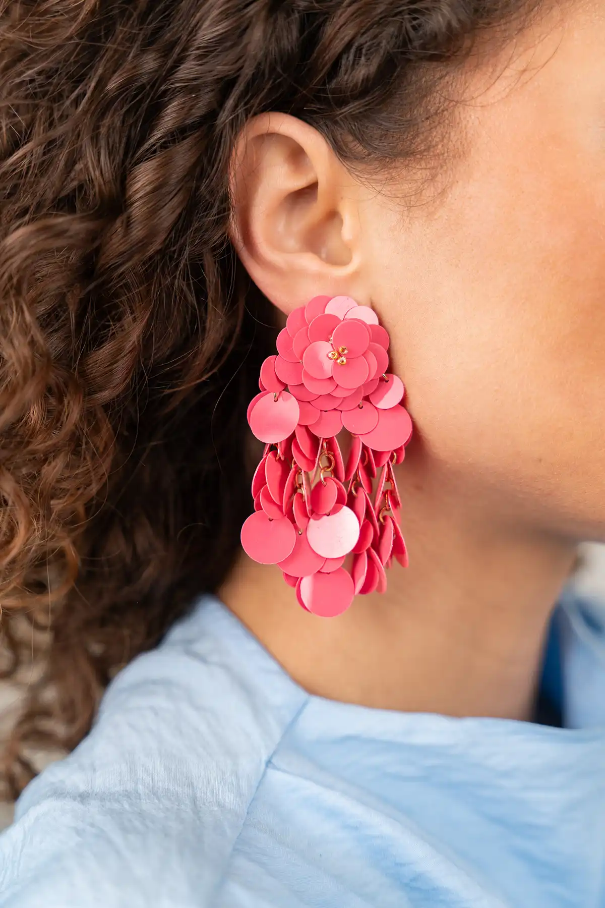 Pink Earrings Mira Sequin Wild Waterfalllott-theme.productDescriptionPage.SEO.byTheBrand