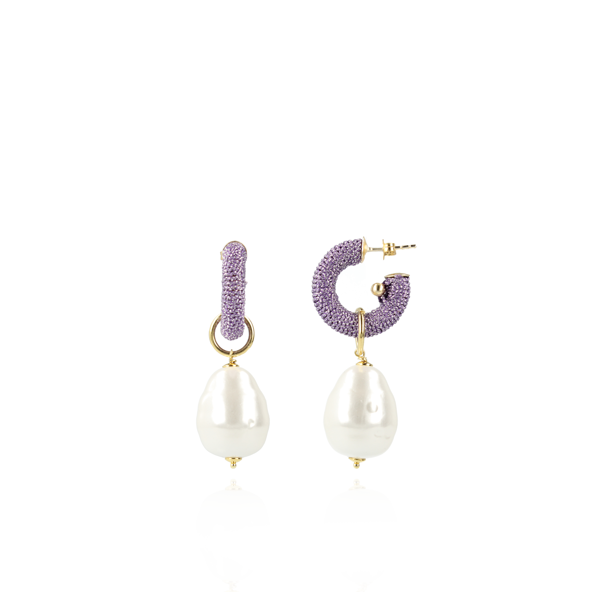 Lilac Earrings Gaia Creole XS Pearl