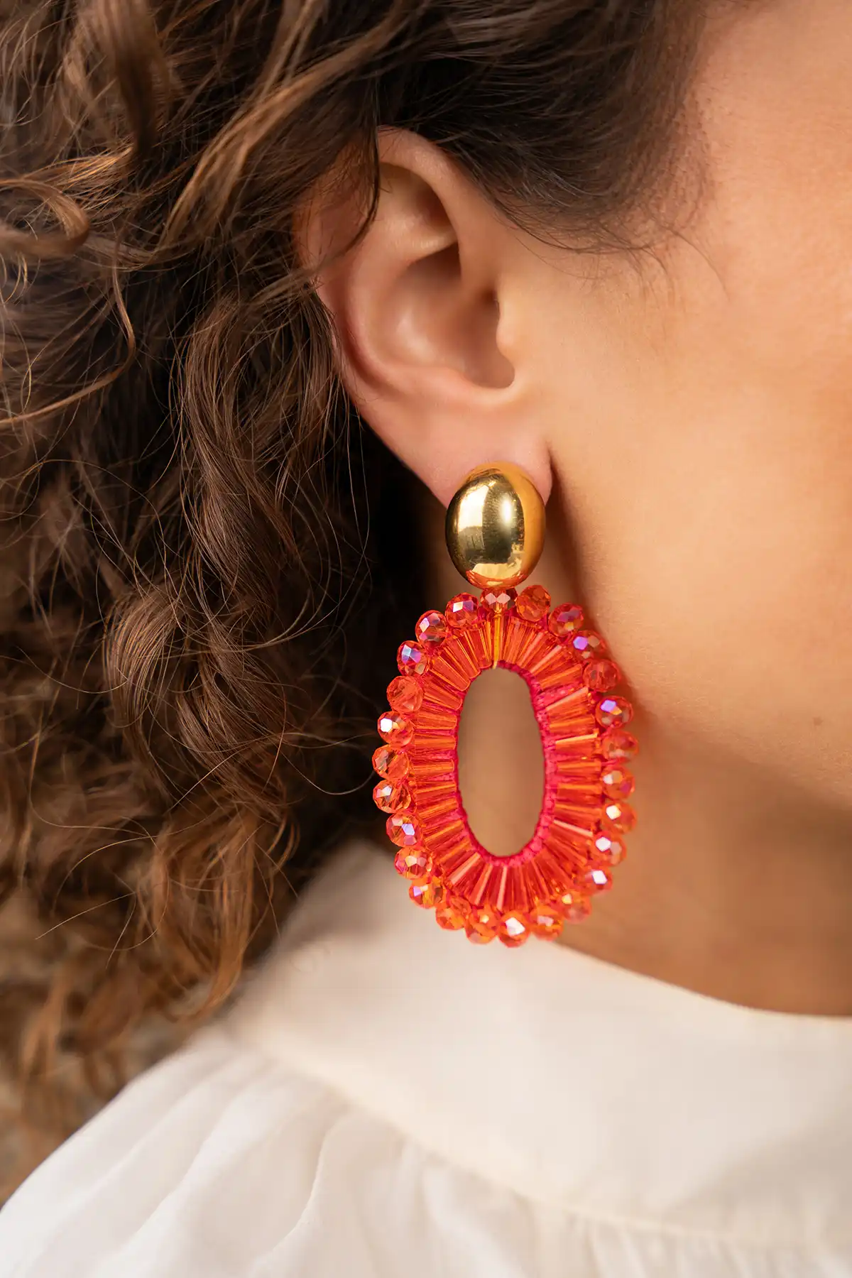 Orange earrings Ann-Mary oval double lionlott-theme.productDescriptionPage.SEO.byTheBrand