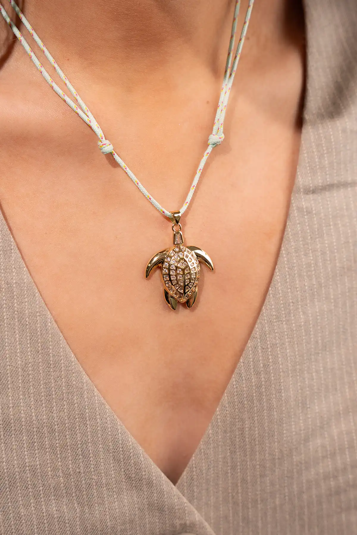Ketting Schildpad Shine Bright - Turquoise 