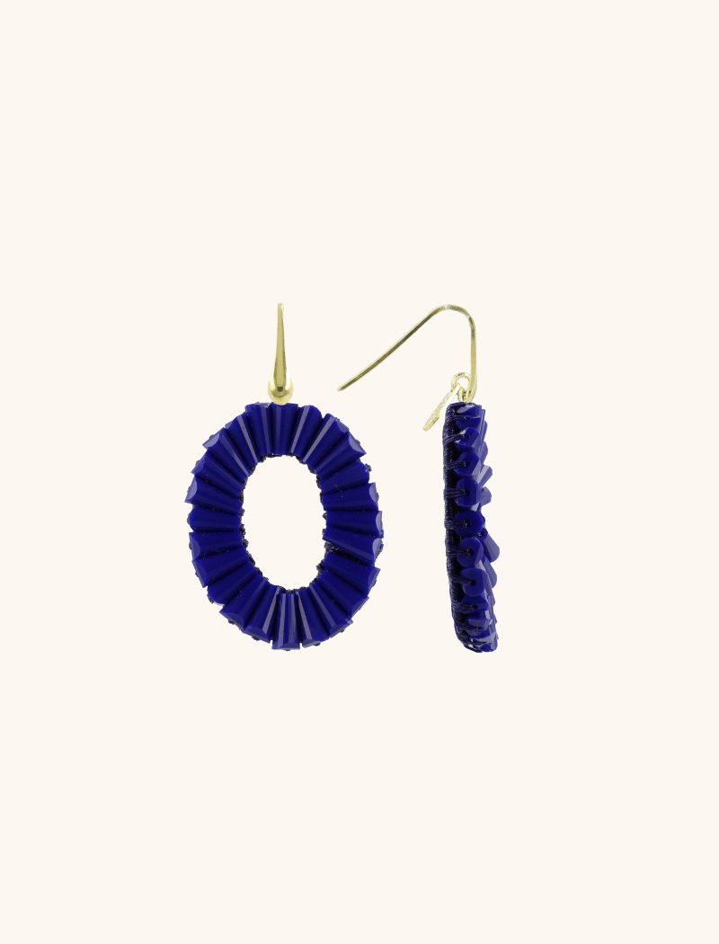 Blue Earrings Open Oval Tube Danee