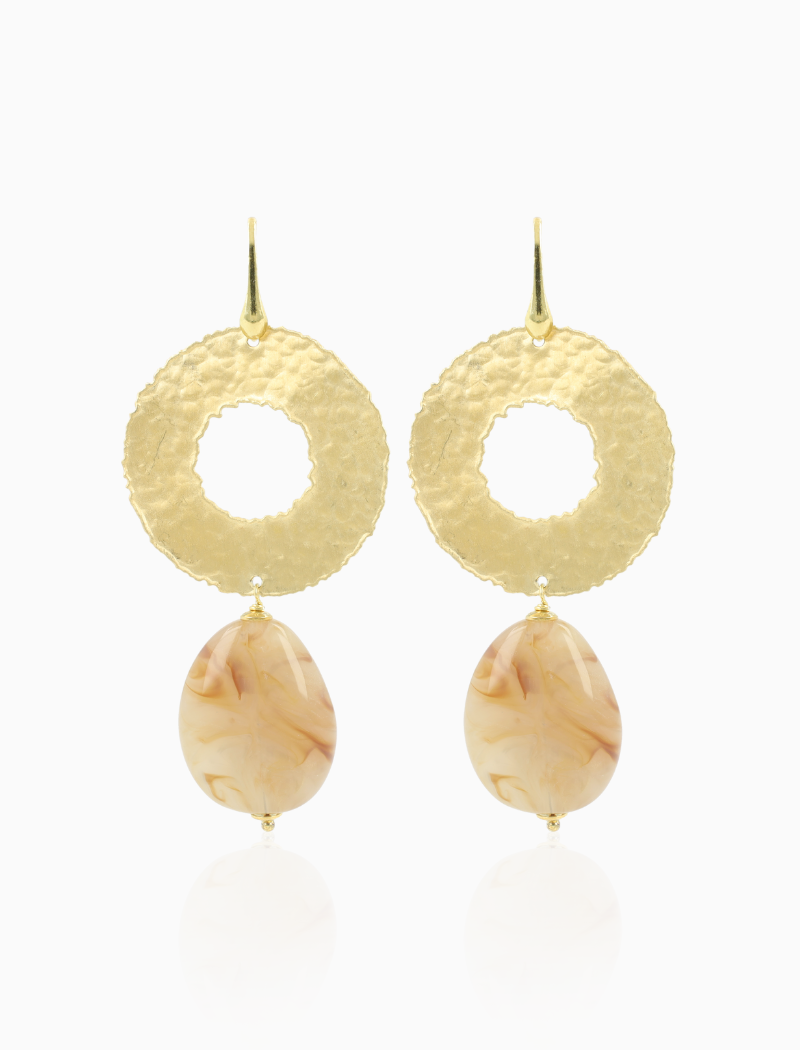 Champagne Oorbellen Open Round with Squeezed Drop Clementine