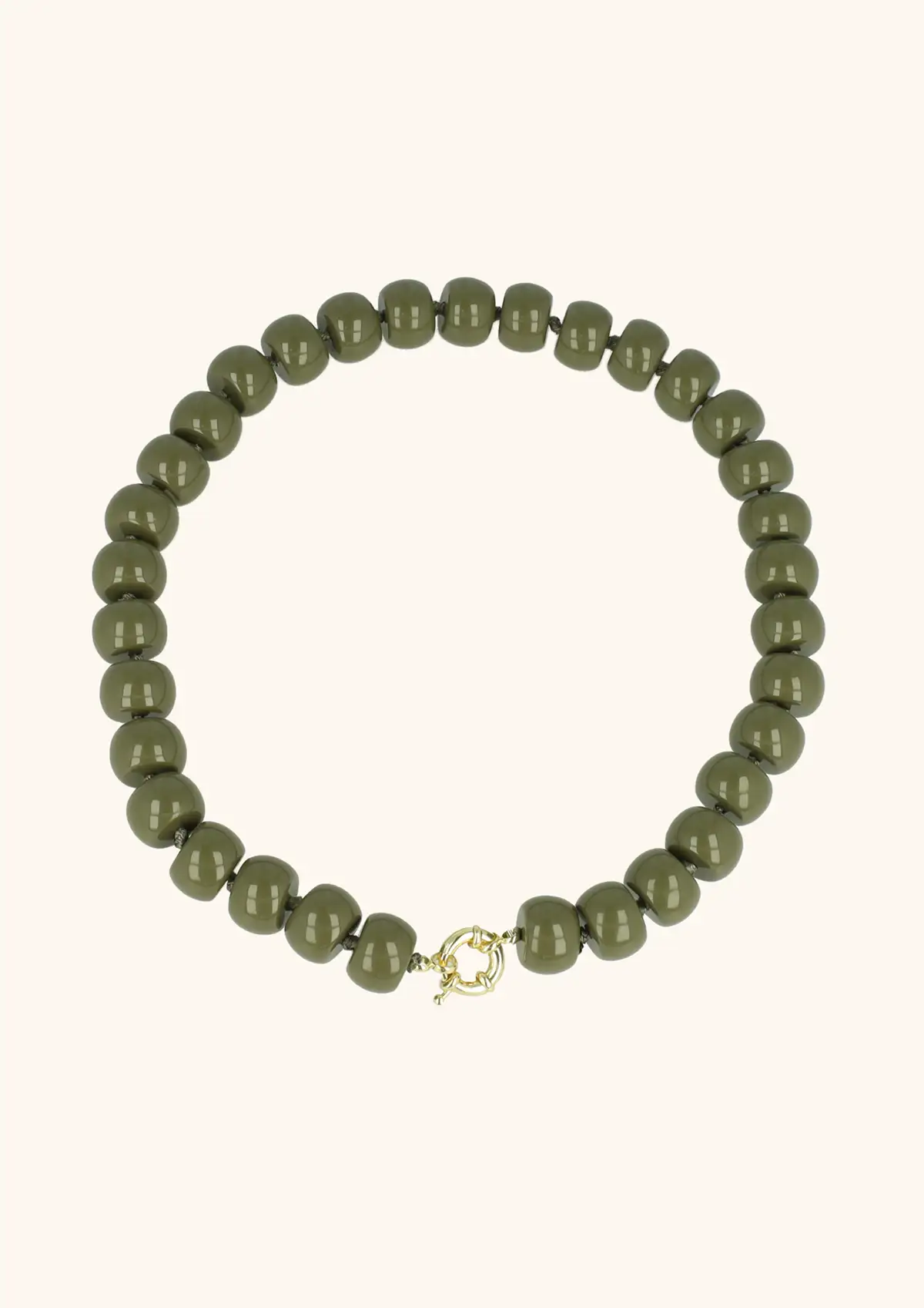 Groene Ketting met Rondel Steentjes