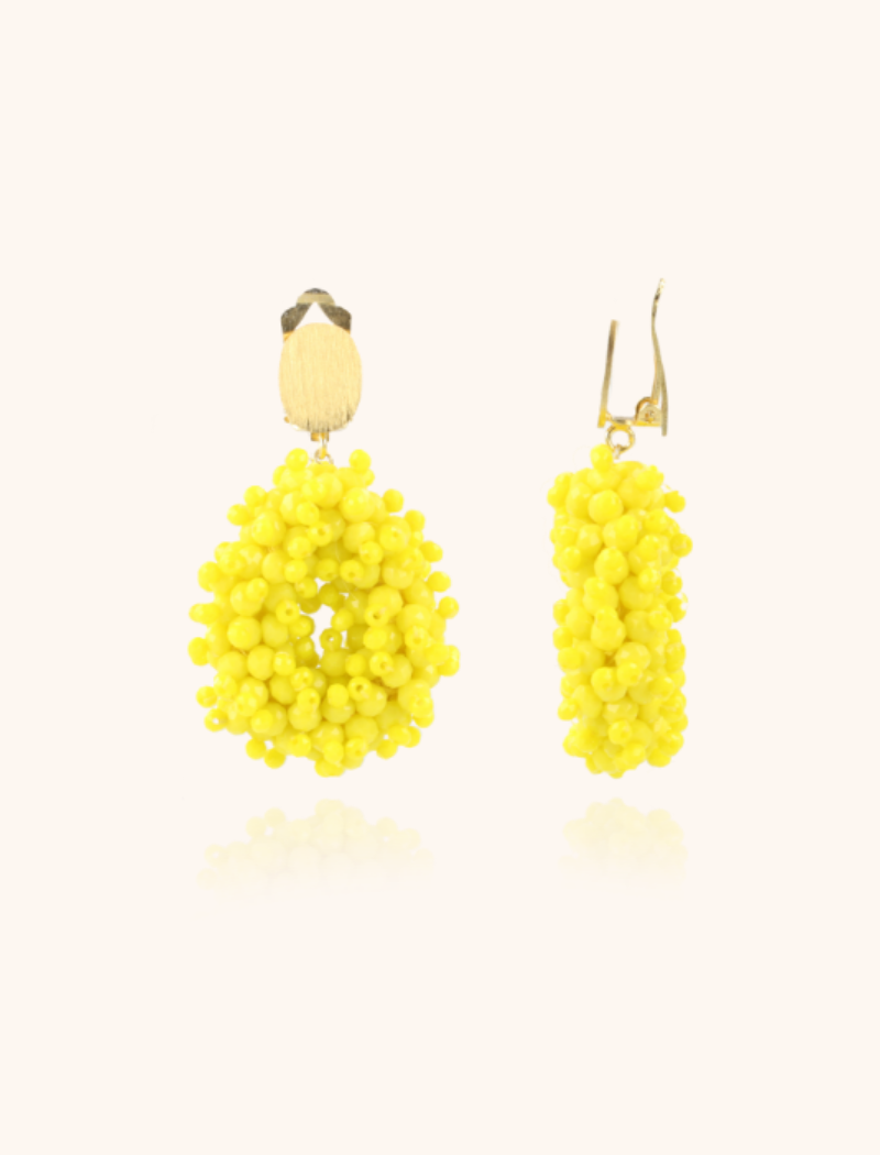 Yellow earrings Clip Louise Glassberry Drop S Double Stones Tonal lott-theme.productDescriptionPage.SEO.byTheBrand