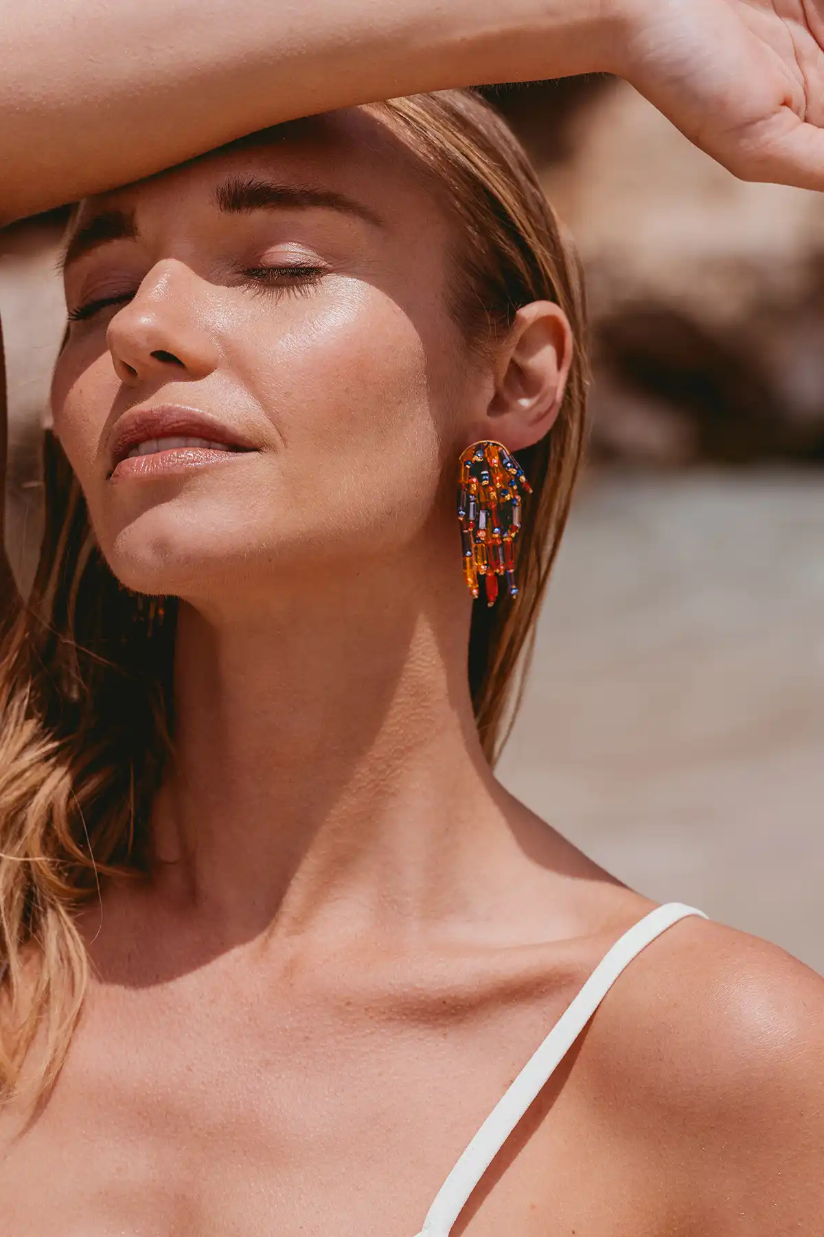 Oranje Oorbellen Laura Tube Waterfall M