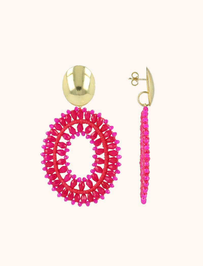 Fuchsia Oorbellen Noa Ovaal Dubbel Llott-theme.productDescriptionPage.SEO.byTheBrand