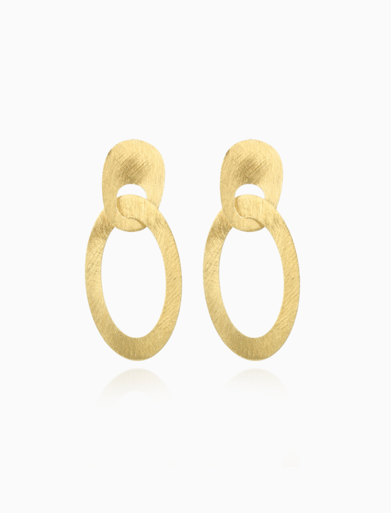 Classic Earrings Asymmetrical Oval M