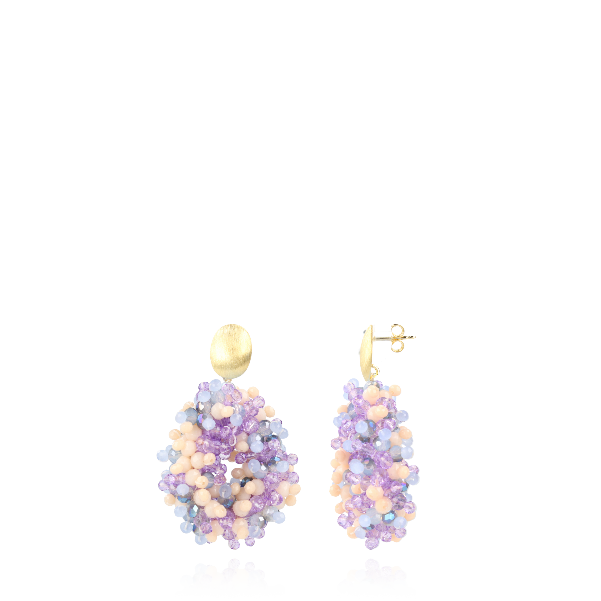 Mixed Purple Earrings Louise Glassberry Drop S Double Stones Tonal