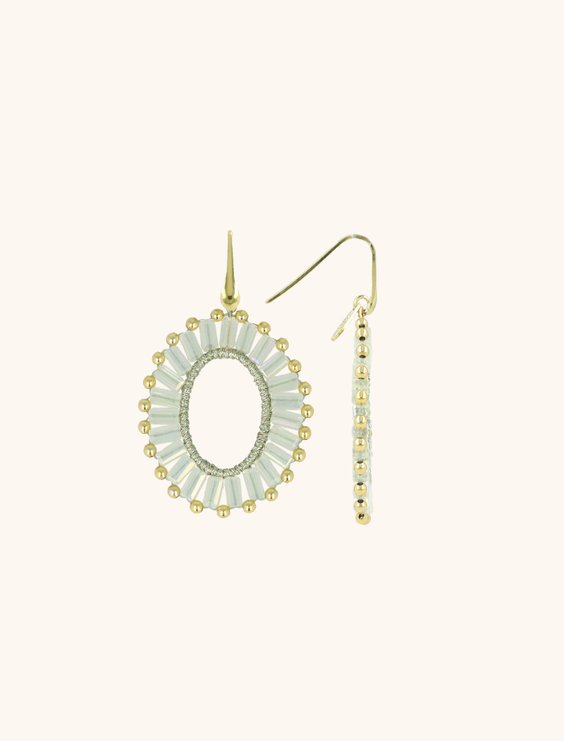Ivoor Oorbellen Naomi Ovaal Flat S