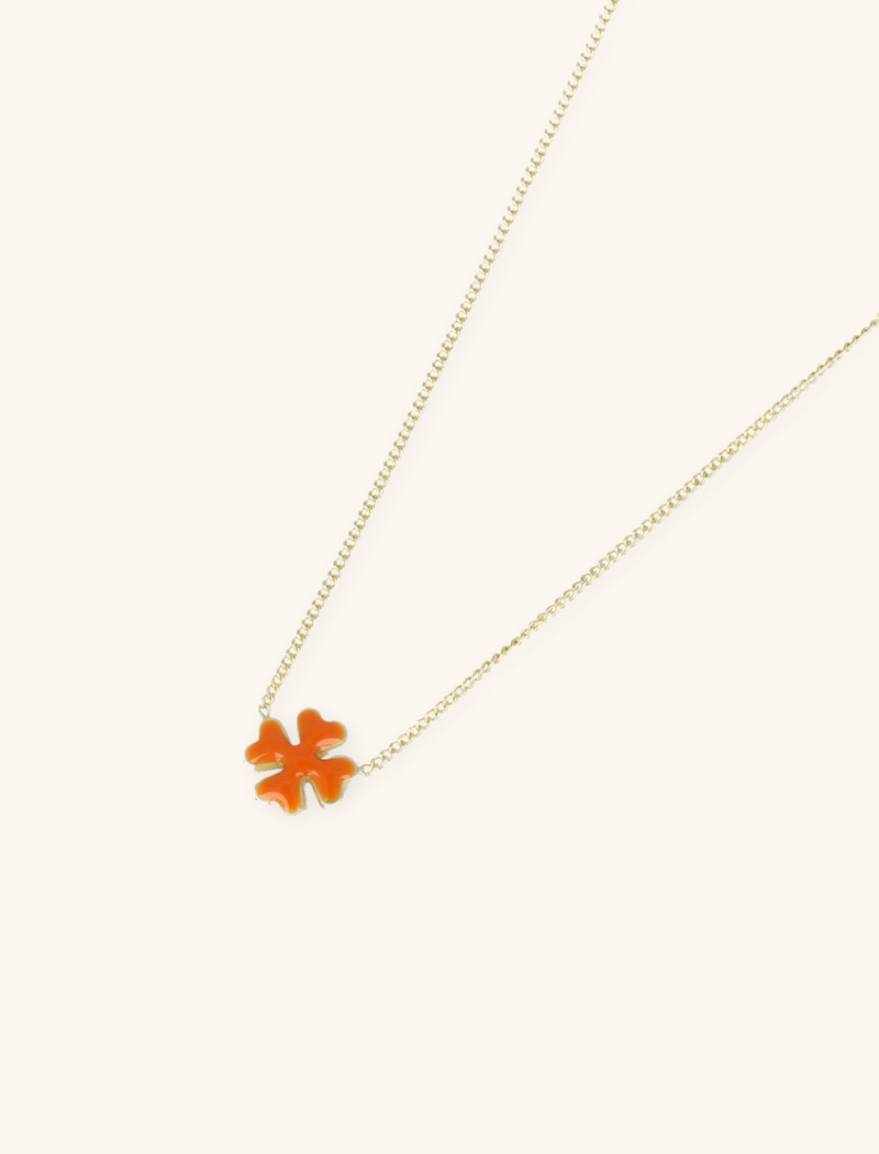 Symbol necklace clover orange