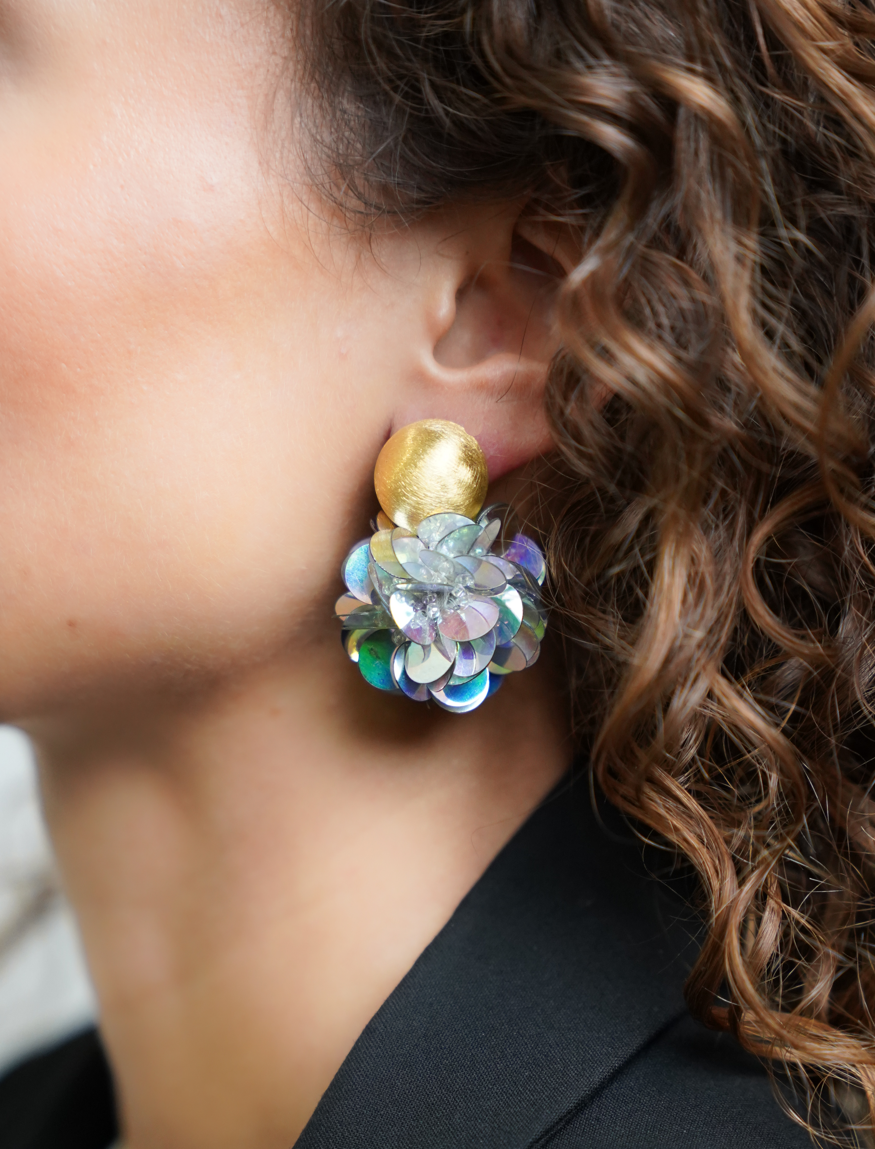Sequin Earrings Holo Silver Globe Mlott-theme.productDescriptionPage.SEO.byTheBrand