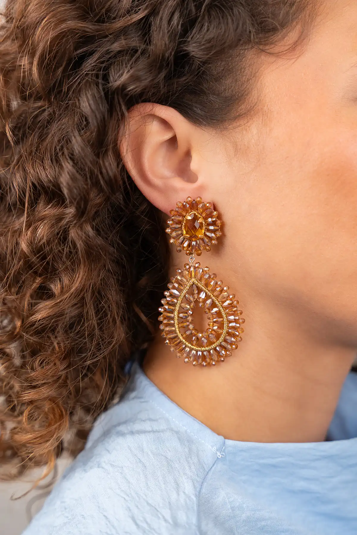 Brown Earrings Apollo Double Drop S / Llott-theme.productDescriptionPage.SEO.byTheBrand