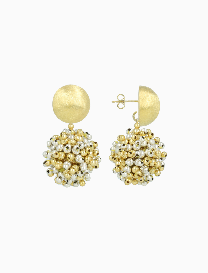 Gold/Silver-Colored Earrings Jacky Globe L Double Stones