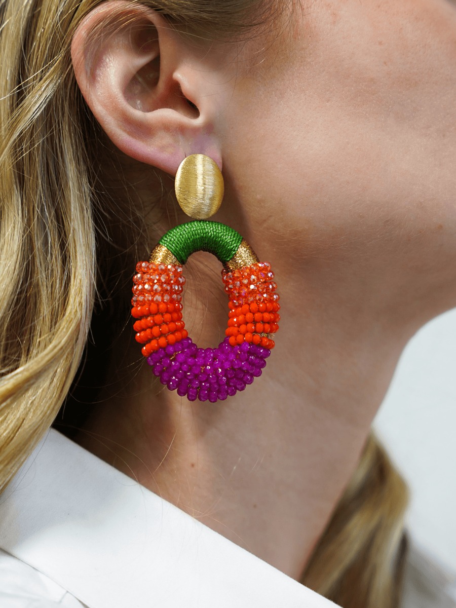 Fuchsia Earrings Yara Glassberry Oval L
