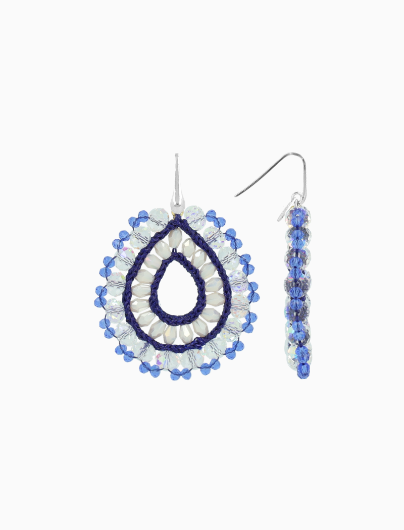 Blauwe Oorbellen Vos Open Drop L Irr. Stones