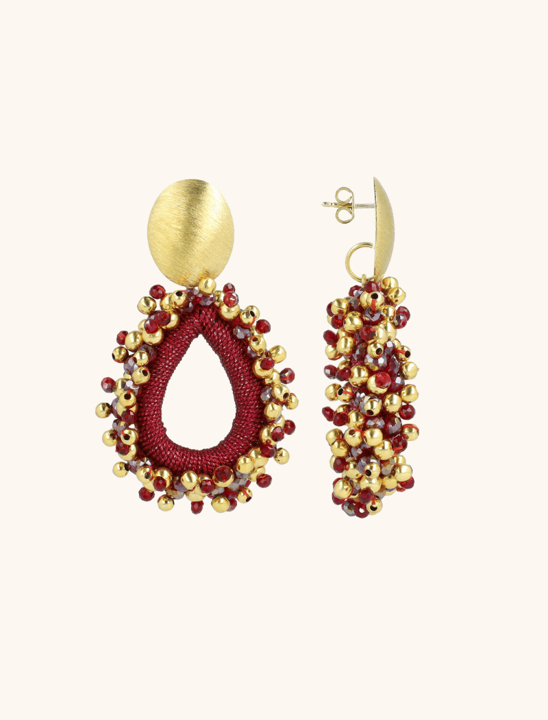 Bordeaux Oorbellen Carina Urchin Drop M