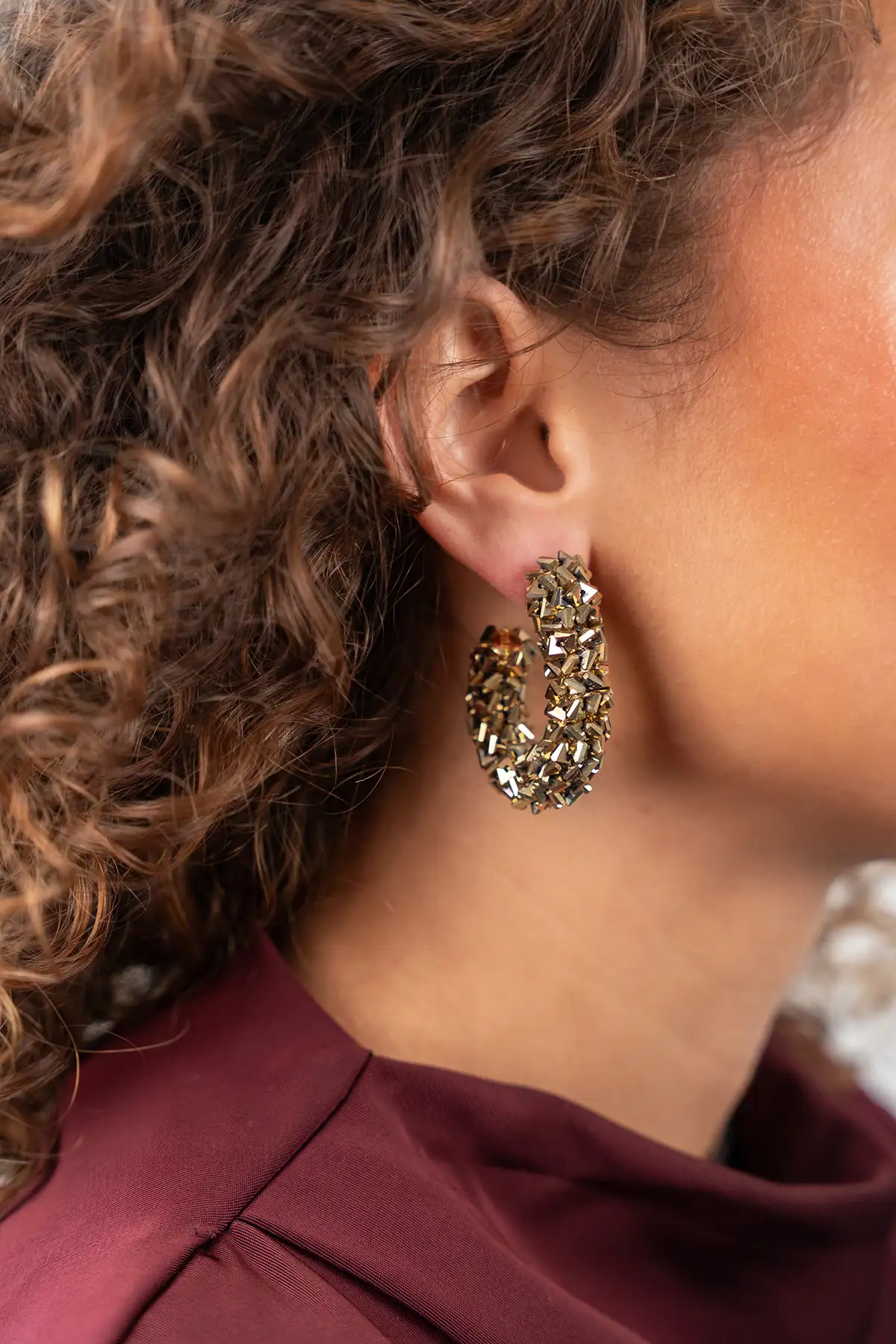 Gouden Oorbellen Creole Raw L Pascalle