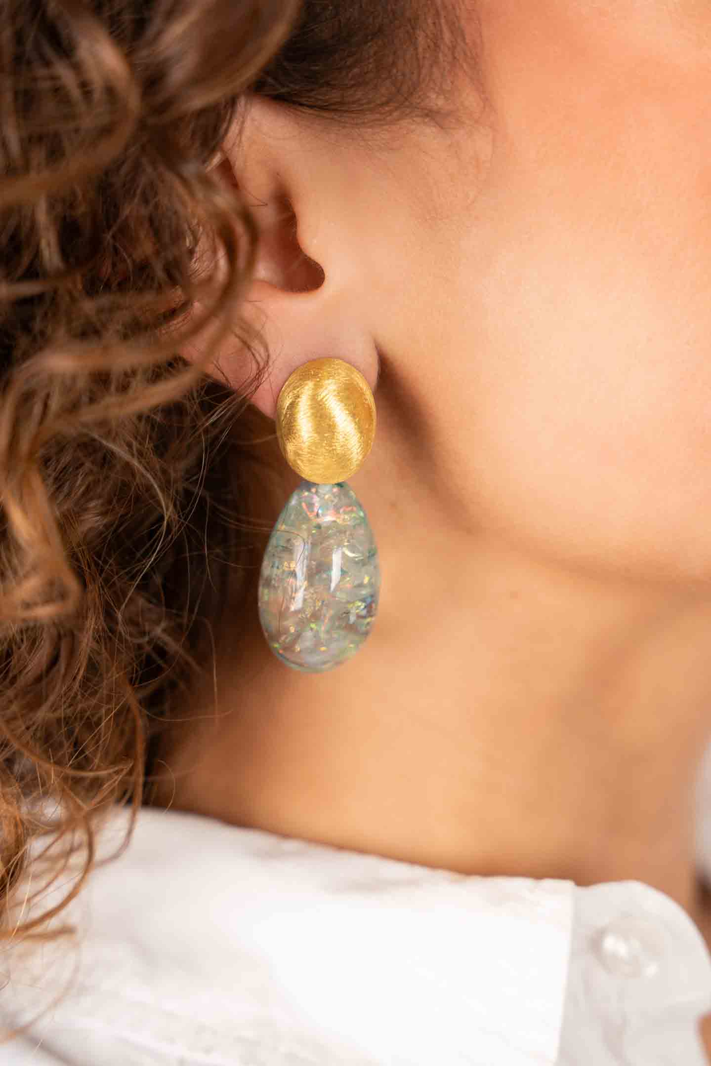 Turquoise Oorbellen Merel Ovaal Druppellott-theme.productDescriptionPage.SEO.byTheBrand