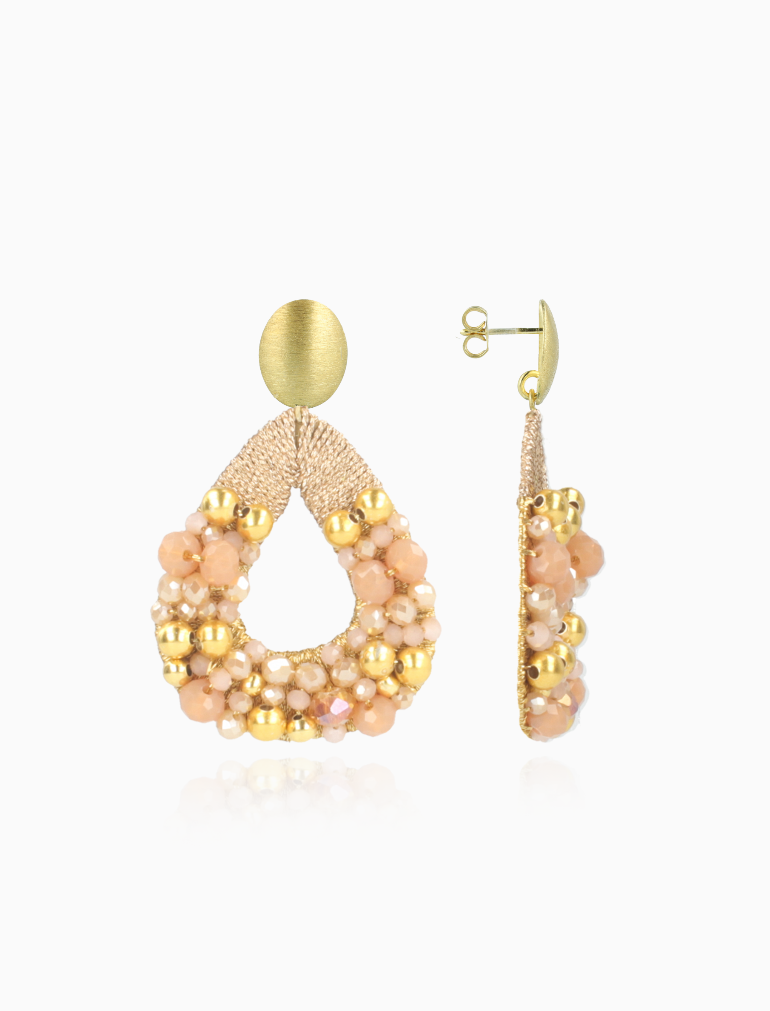 Beige Tangerine Earrings Claar Combi Drop