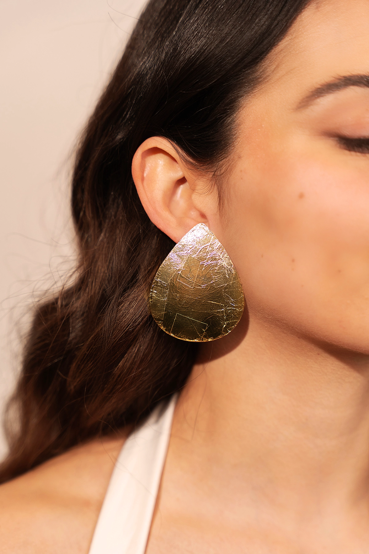 Goudkleurige Oorbellen Gemma Leaf L