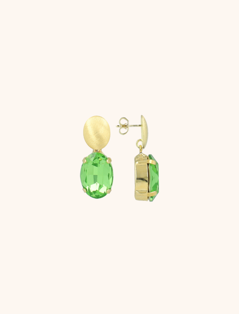 Peridot Daan Earrings Oval Strass Pendant M 