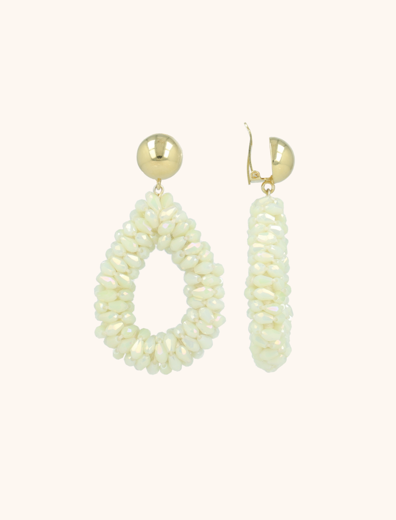 Ivory Earrings Anne Droplet L Marquis Clip