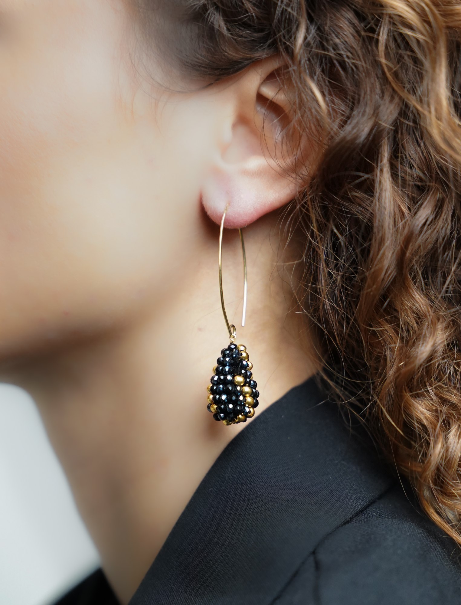 Zwarte Oorbellen Amy Cone XS