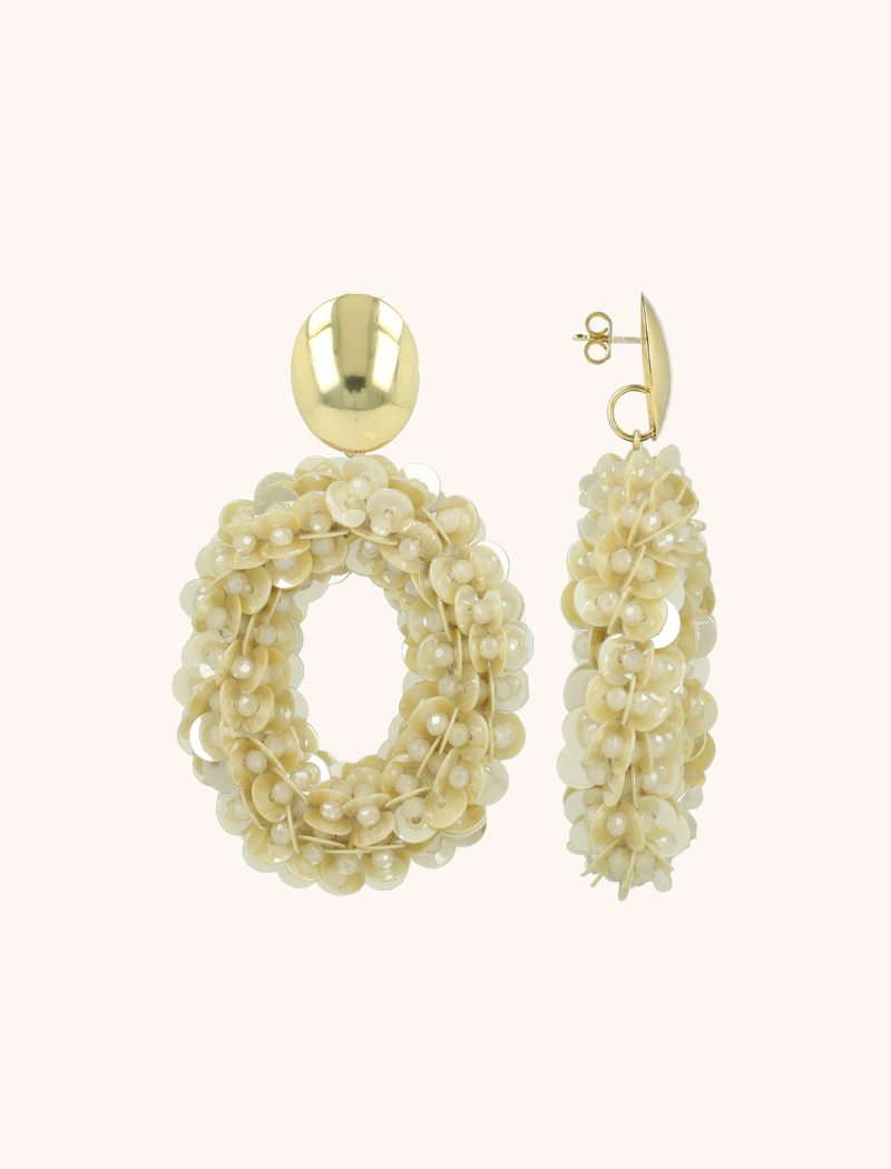 Beige Oorbellen Jace Open Oval w/ Beads Llott-theme.productDescriptionPage.SEO.byTheBrand