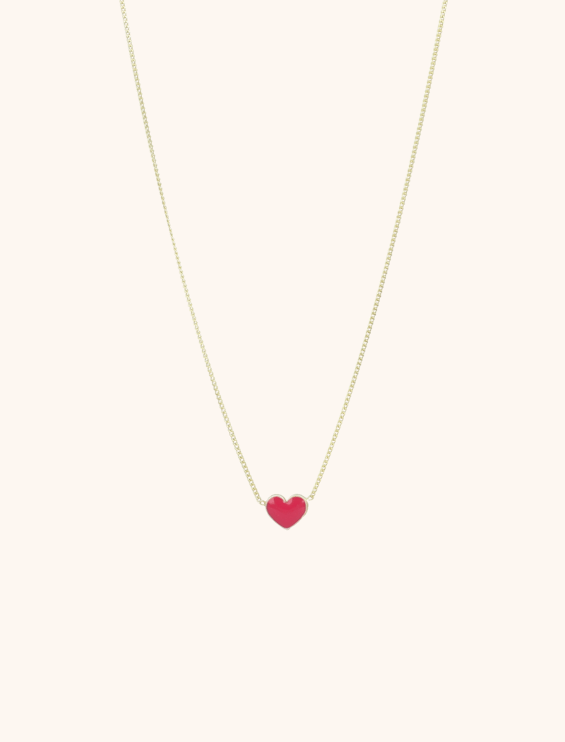 Symbool ketting hart fuchsia
