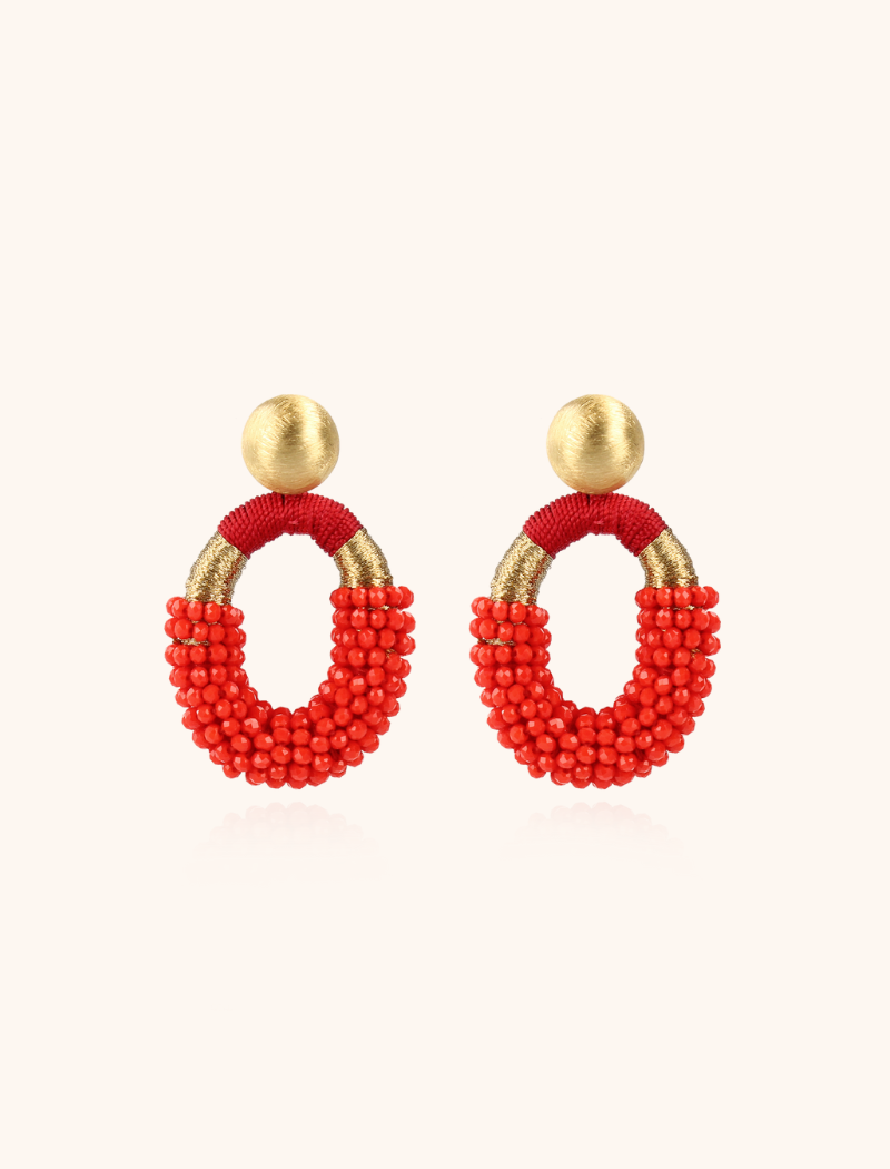 Rote Ohrringe Yara Oval M
