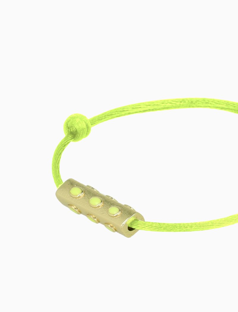 Armband Satin Dots Charm - Geel