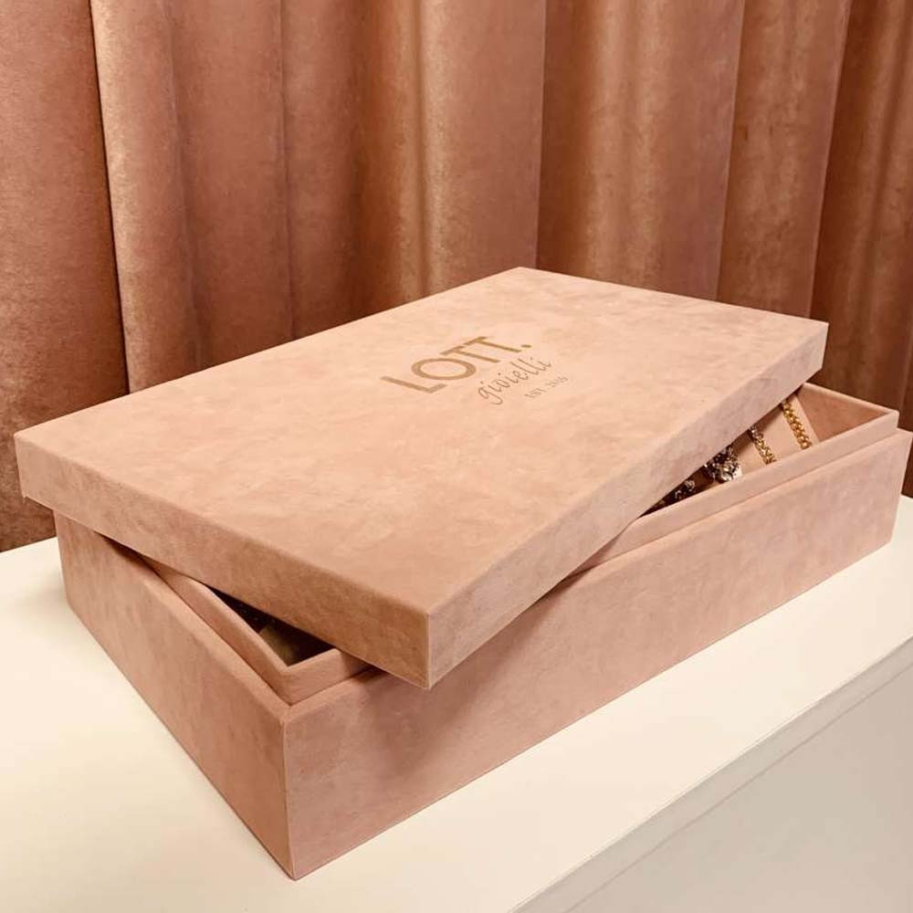 Pink velvet jewelry box 15 Pair - L